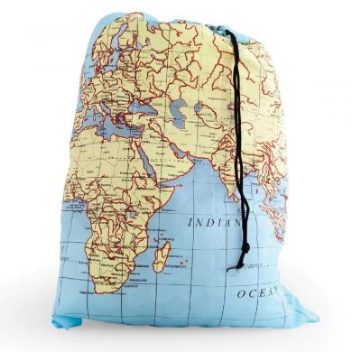 World Map Travel-Size Laundry Bag 